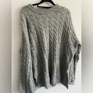 H&M Gray Cowl Neck Cable Knit Sweater